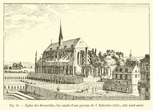 Church of the Bernardins, Facsimile of an Engraving by I. Sylvestre, 1650, Northwest Side