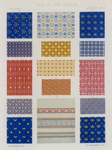 Embroidered fabrics of 13th and 14th century France by French School
