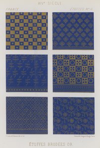 Embroidered fabrics of 14th century France by French School