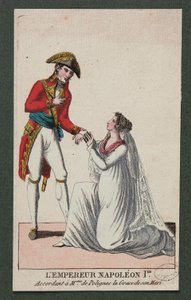 Emperor Napoleon I according Madame de Polignac the grace of her husband by French School