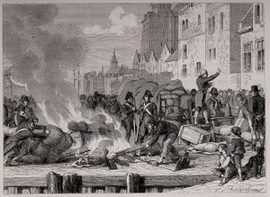English goods sold or burned because of the continental blockade imposed on Great Britain by Napoleon by French School