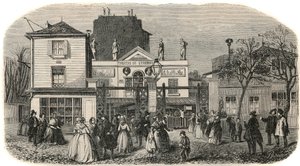 Entrance of the Luxembourg Theatre Known as Bobino in the 19th Century (Engraving in Tableau-de-Paris by Edmond Texier, 1852) by French School