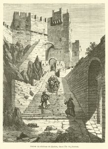 Entrance to the Castle of Lindos, on the island of Rhodes by French School