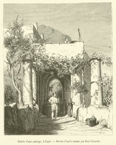 Entrance to an Inn, in Capri (engraving)