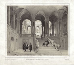 Staircase of the University in Genoa by French School
