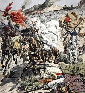 Escape of Sultan Abd Al-Aziz from Morocco, Cover Illustration from Le Petit Journal, 6 September, 1908 by French School