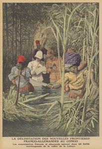 Establishing the border between French and German territories in the Congo