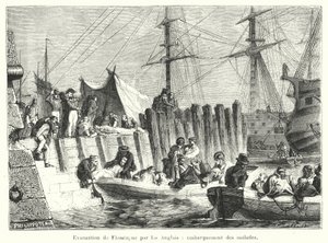 Evacuation of Flushing by the English, Embarkation of the Sick by French School