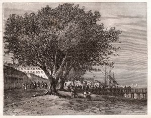 Evian-les-Bains - Haute-Savoie - engraving in La France illustree: geography, history, statistical administration by V.-A. Malt-Brown. 1884 by French School