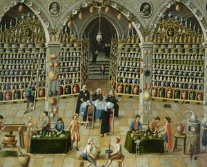 Examination of an apothecary, early 18th century by French School