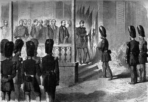 Expedition du Mexique: Napoleon III Presents Flags Taken by the French Army in Mexico to the Sergeants of the Grenadier Regiments by French School