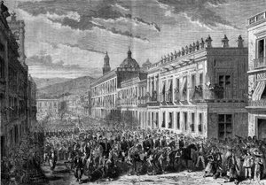 Expedition du Mexique: Entry of General Francois Achille Bazaine by French School