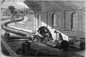 Experience of transporting mail using atmospheric tubes, England