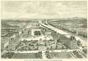 Exhibition of 1889, View of the Place du Carrousel with the Projected Garden on the Site of the Tuileries by French School