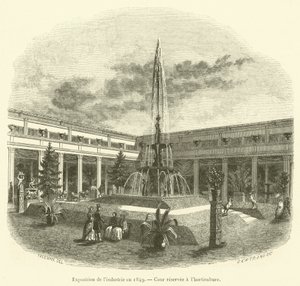 Industry Exhibition in 1849, Courtyard Reserved for Horticulture (engraving) by French School