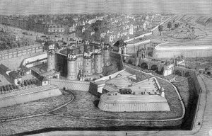 Exterior view of the Bastille in Paris in 1650 by French School