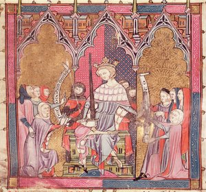 The King Administering Justice, from Justiniani in Fortiatum by French School