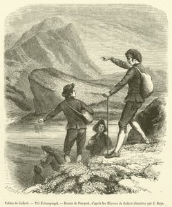 Fables of Gellert, Till Eulenspiegel (engraving) by French School