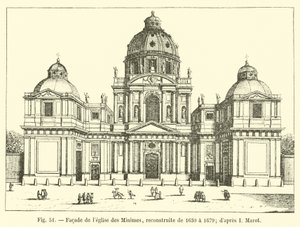 Facade of the Church of the Minimes, Rebuilt from 1630 to 1679; after I Marot by French School