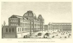 Western facade of the Louvre around 1650, after an engraving by I Sylvestre by French School