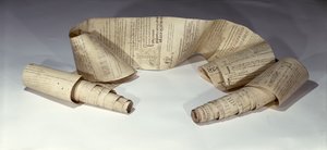 Facsimile of a 13th century roll of parchment used by medieval monks
