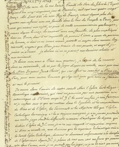 Facsimile of the Will of Louis XVI of France by French School