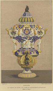 Faience de Rouen Water Fountain with the Arms of the House of Montmorency-Luxembourg by French School
