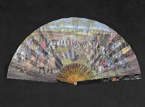 Fan depicting the marriage of Louis of France (1638-1715) and Marie-Anne de Baviere (1660-90) at Vitry-le-Francois in 1680 by French School
