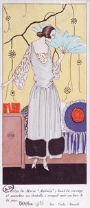 Fashion Plate Depicting a Fan Made from Feathers, from Art, Gout, Beaute, 1921 by French School