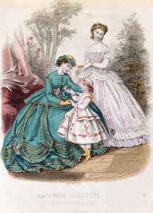 Fashion plate from La Mode Illustrée, 1865