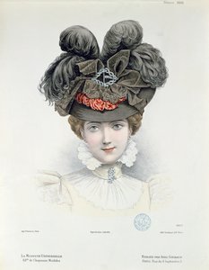 Fashion plate from La Modiste Universelle, February 1898 by French School