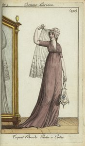 Fashionable woman in embroidered toquet hat