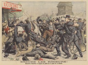 Fight Between Apaches and the Police on the Place de la Bastille in Paris by French School