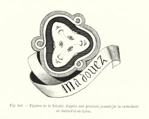 Figures of the Trinity, After a Mural Painting in the Cathedral of Saint-Pol-de-Leon (engraving) by French School