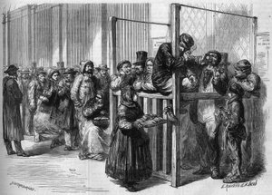 Queue at a Counter on Rue Mont Thabor in Paris for the National Loan of 315 Million Launched by the French Government in 1864