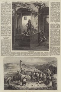 Fine Arts, the Exhibition at the Louvre (engraving) by French School