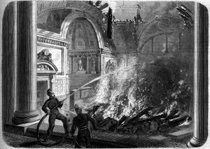 Fire of the chamber of the Senate, Palais du Luxembourg, Paris, October 27 by French School