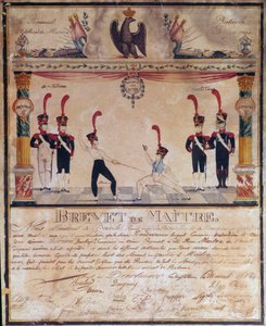 First Empire: Master of Arms Certificate in 1813. Fencing Diploma, Paris, Musee de l