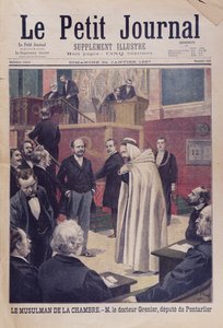 First Muslim Deputy in the French Assembly, Dr. Philippe Grenier, cover illustration of Le Petit Journal, 24th January 1897 by French School
