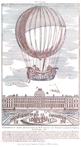 First manned hydrogen balloon flight, 1783