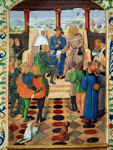 Charles VII (1403-61) giving a document to Joan of Arc (1412-31) from Le Jouvencel by Jean de Bueil (1405-78)
