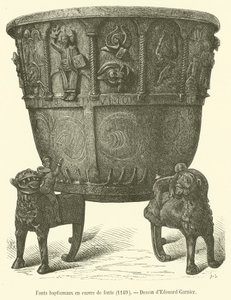 Baptismal Fonts in Cast Copper by French School