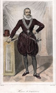 Foot portrait of Henri IV (1553 - 1610) with a sword. by French School