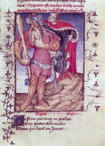 Ulysses piercing the eye of the Cyclops by French School