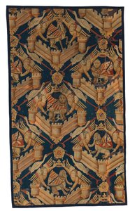 Fragment of a Heraldic Tapestry Depicting the Arms of Beaufort, Turenne and Comminges, Made in Paris or Arras by French School