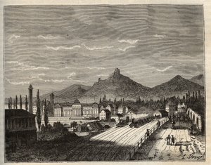 Banks of the Zorn, the old Chateau du Haut Barr built on the rocks - engraving in “France illustree: geography, history, statistical administration” by V.A. Malt-Brown. 1884 by French School
