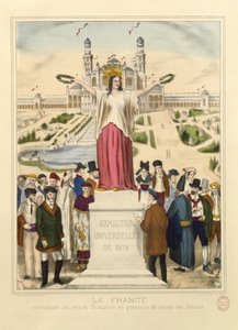 France Crowning the Arts and Industry with Laurel Wreaths at the Exposition Universelle of 1878 in Paris