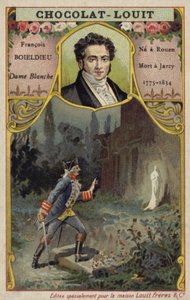 Francois-Adrien Boieldieu, French Composer, and a Scene from His Opera La Dame Blanche by French School