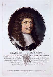 Francois de Crequi, Marquis de Marines, from Portraits des grands hommes, femmes illustres, et sujets memorables de France