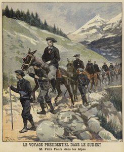 French President Felix Faure in the Alps, 1897 by French School